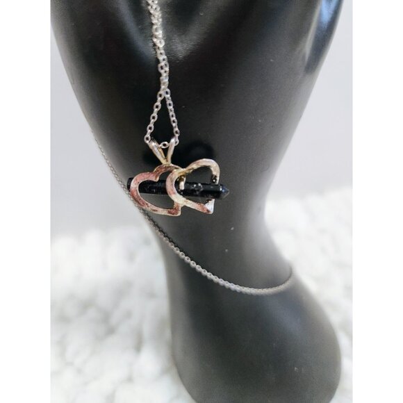 Double Heart Necklace 925 - Picture 12 of 12